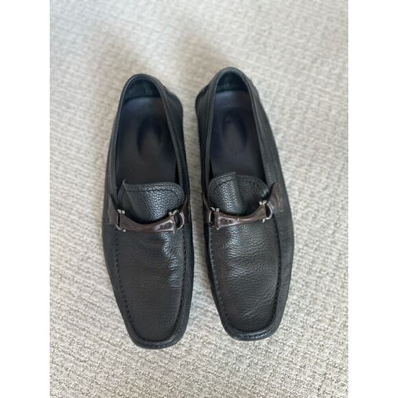 100% Authentic Salvatore Ferragamo Gancini Bit Leather Driver Moccasins 9.5 main image 5